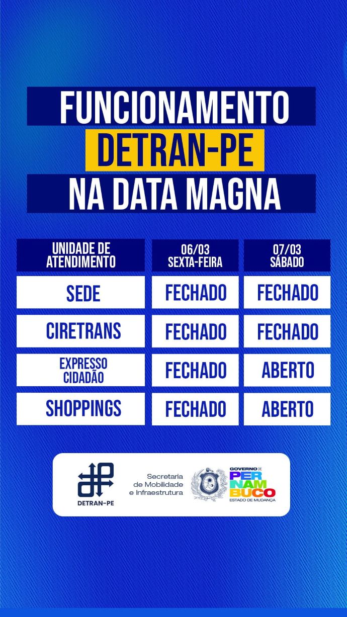 Informativo sobre Feriado da Data Magna